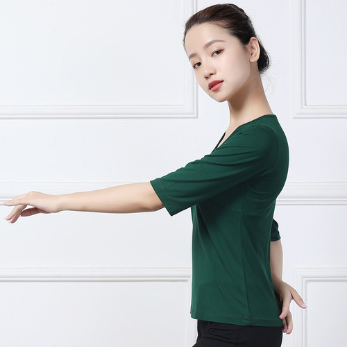 Modern Dance Exam Top, Adult Female Ballet Dress with Butterfly Bow, Practice Wear for Square Dance, Dance Costume for Modern Dance, Drop Ship