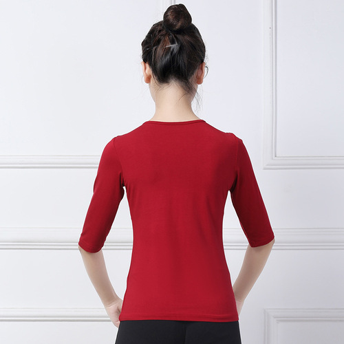 Modern Dance Exam Top, Adult Female Ballet Dress with Butterfly Bow, Practice Wear for Square Dance, Dance Costume for Modern Dance, Drop Ship