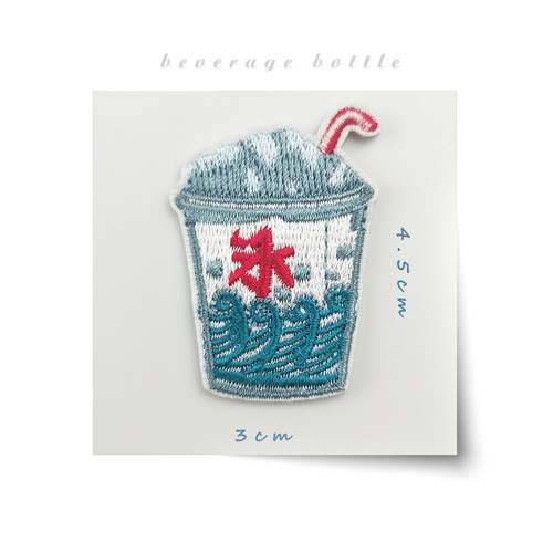 Cute Japanese-style Instagram influencer snack-themed cartoon beverage bottle milk candy milk soda embroidery bangs sticker kids' fun