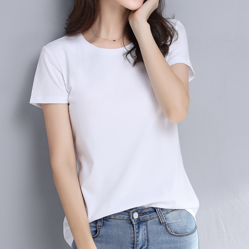 Summer New College Style Solid Color All-match Loose Casual Short-sleeved T-shirt Women's Inner Top