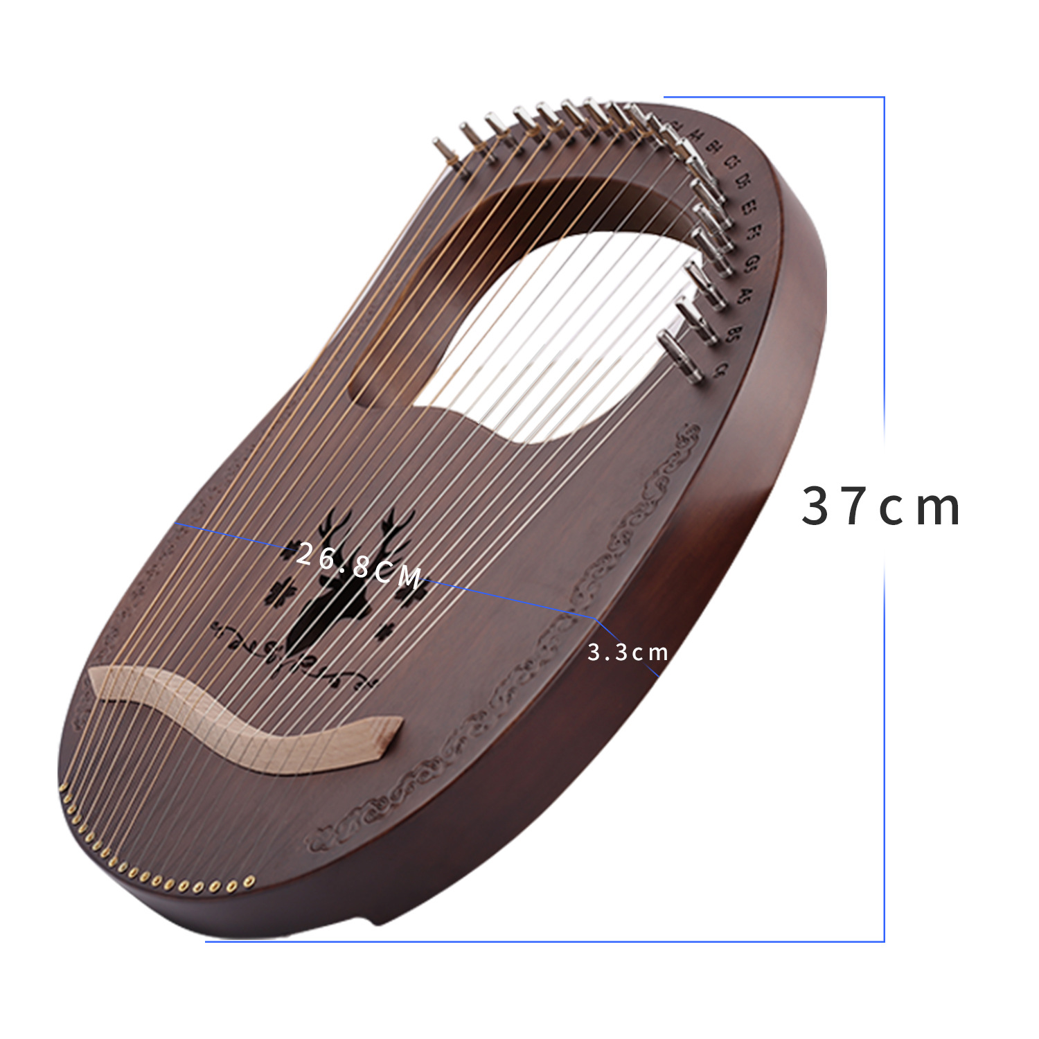 Single-board 16-tone lyre 19-tone Harp 10-string 7-string lyre instrumento musical portátil lyre piano fábrica al por mayor