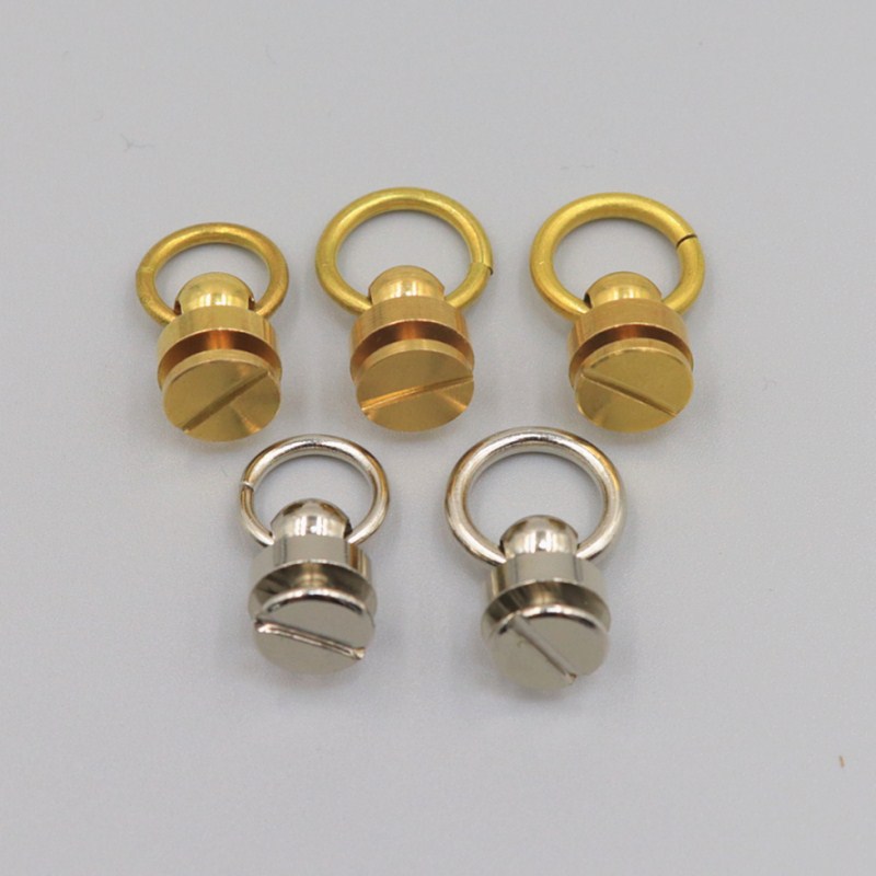 黄铜带环和尚头 纯铜带环奶嘴钉 香水吊钟 带圈奶嘴钉配套铜螺丝