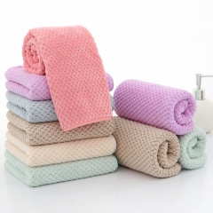 廠家直供珊瑚絨毛巾柔軟吸水經編暖絨毛巾禮品面巾批發