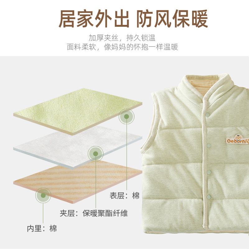 GE Bella Chaleco acolchado de algodón de color infantil Chaleco de algodón de color para niños y niñas Rebeca caliente para bebés Otoño e Invierno