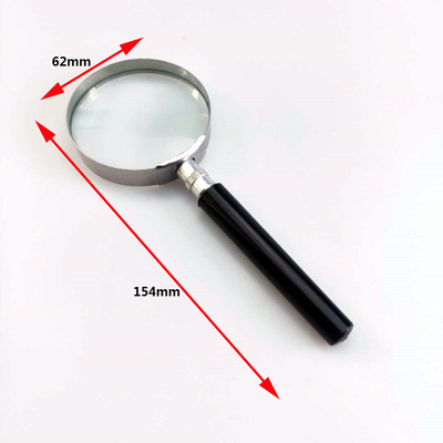 现货特惠60mm半金属直柄阅读放大镜手持式10倍放大镜|ru