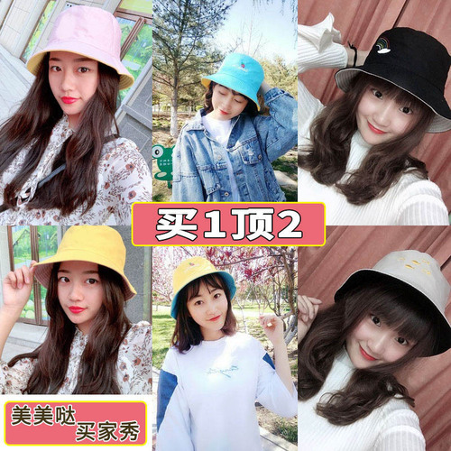 GD Daisies Dual-Sided Fisherman Hat for Women Spring and Summer Korean Version New Sunshade Bucket Hat for Men Chrysanthemum Sun Hat Thin Model