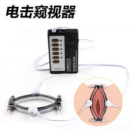 电击阴唇阴蒂夹子脉冲电击金属阴茎环中文主机夫妻房事调教玩具