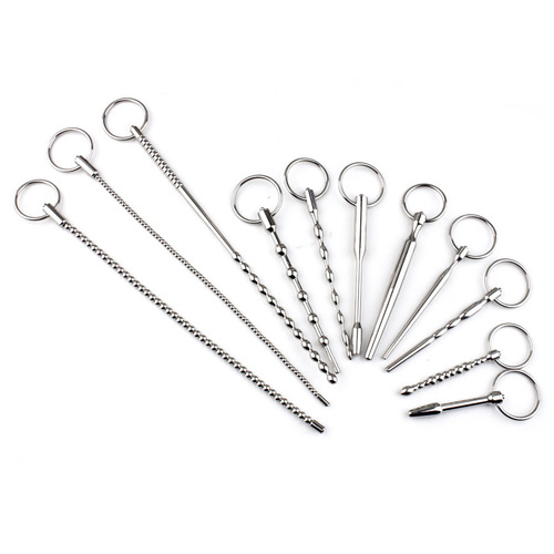 Electric shock metal male urethra blockage horse eye plug urethral expansion 6mm 8mm urethra blockage couple sex toy
