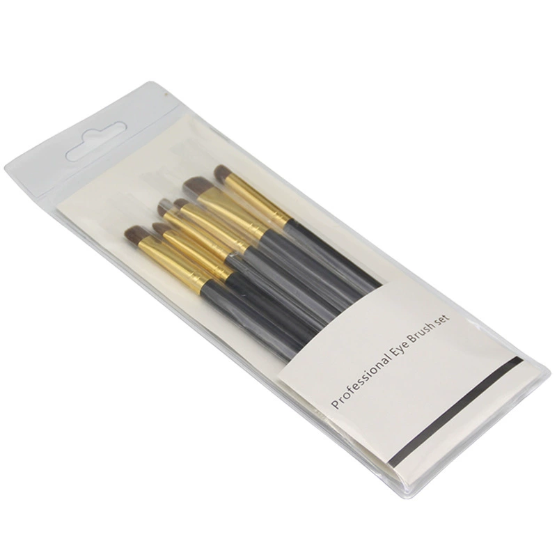 Makeup Brush Set, 7-piece pony-hair brushes with wooden handles and aluminum ferrules