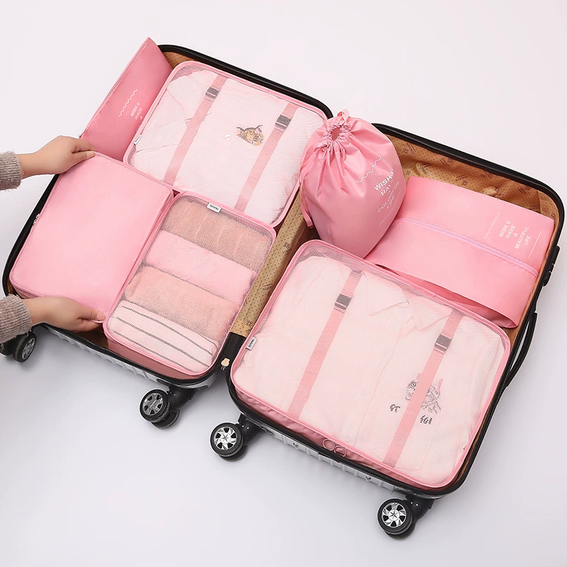 Travel Organizer Bag Set, 7-Piece Portable Storage System, Handheld Packing Cubes (35×25×3 cm)