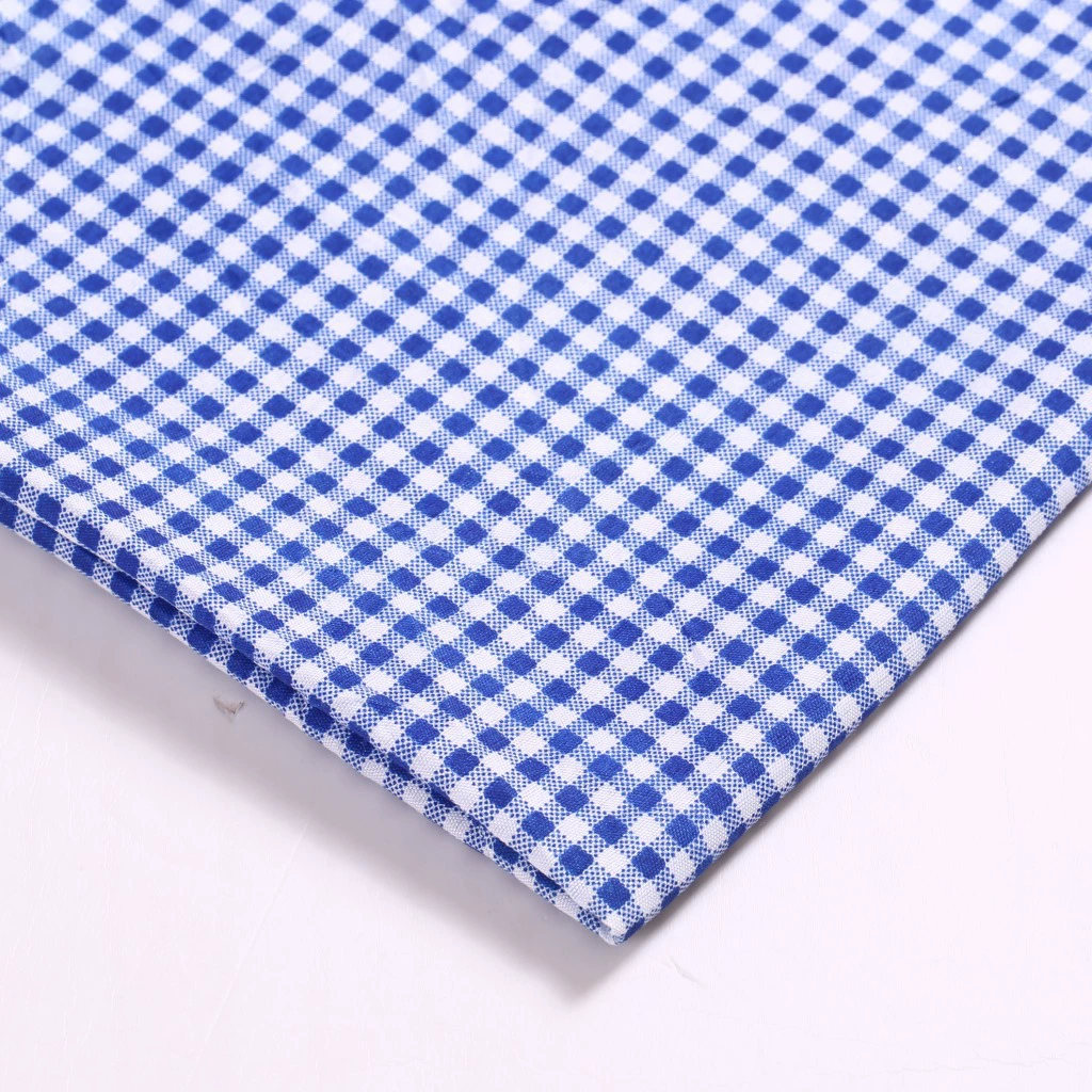 Gingham polyester fabric, small check, flat-grain, multipurpose for clothing & crafts