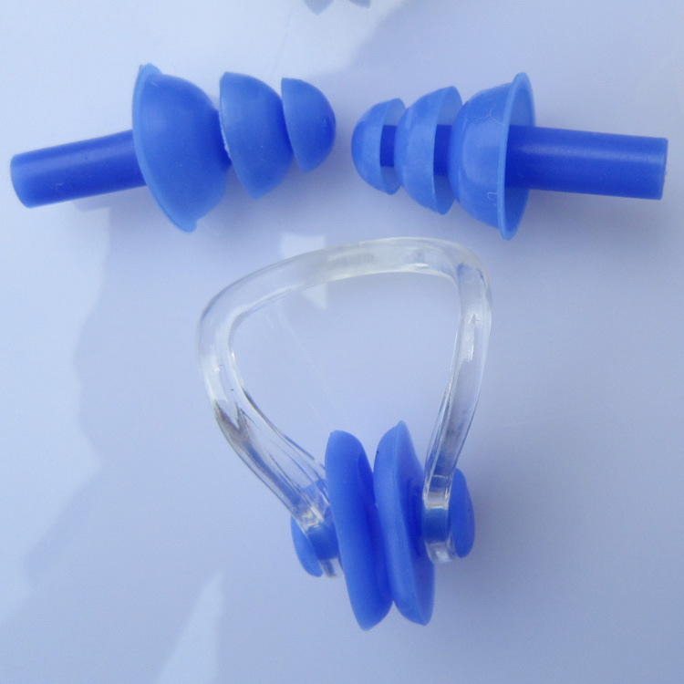 Swimming Supplies Nose Clip Earplug Set Anti-Choking Equipment Silicone Waterproof Swimming Earplugs Nose Plug Bag in Stock