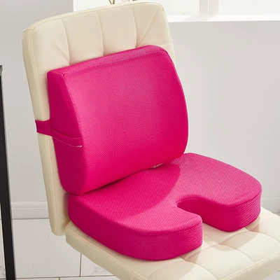 Cross-Border Lumbar Cushion Set: Waist support - set-mesh-rose-red