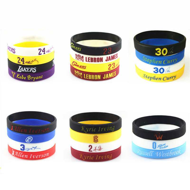 Factory wholesale silicone bracelet Kobe Curry James Owen Durant intaglio glow wristband men Factory wholesale silicone bracelet Kobe Curry James Owen Durant intaglio glow wristband men