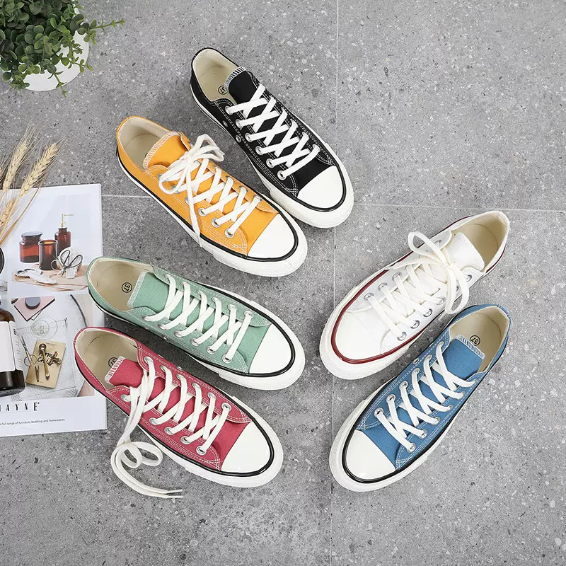 鲁泰女款新款高帮帆布鞋女1970s板鞋系带潮鞋女学生街头休闲女鞋