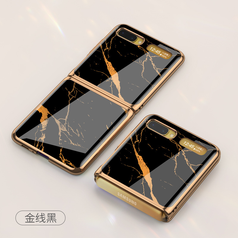 Marca de moda Samsung Galaxy Z Flip 4G caja del teléfono móvil Nuevo vidrio electrochapado flipz teléfono móvil funda protectora aplicable