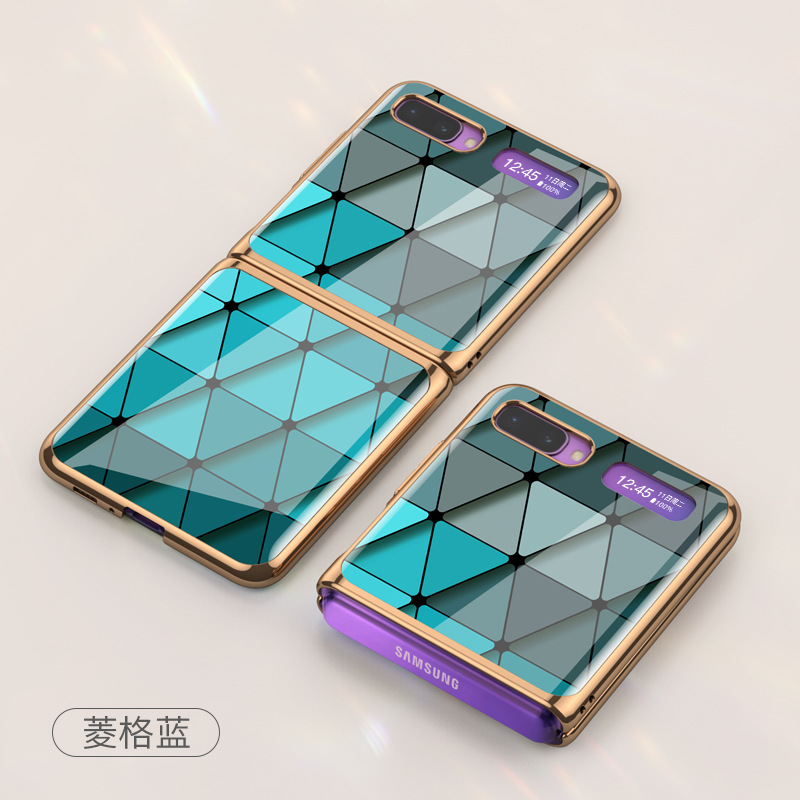 Marca de moda Samsung Galaxy Z Flip 4G caja del teléfono móvil Nuevo vidrio electrochapado flipz teléfono móvil funda protectora aplicable