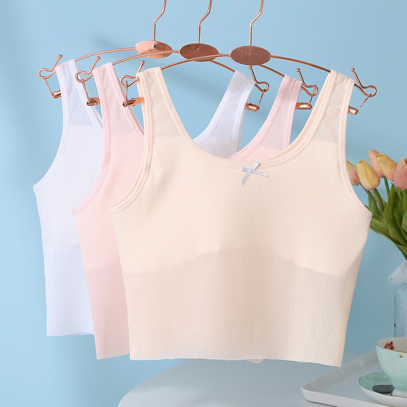 Chaleco de las niñas de las mujeres Top corto de las mujeres expuestas del ombligo ropa interior sin costuras que basa la camisa del verano nuevo sujetador del todo fósforo al por mayor