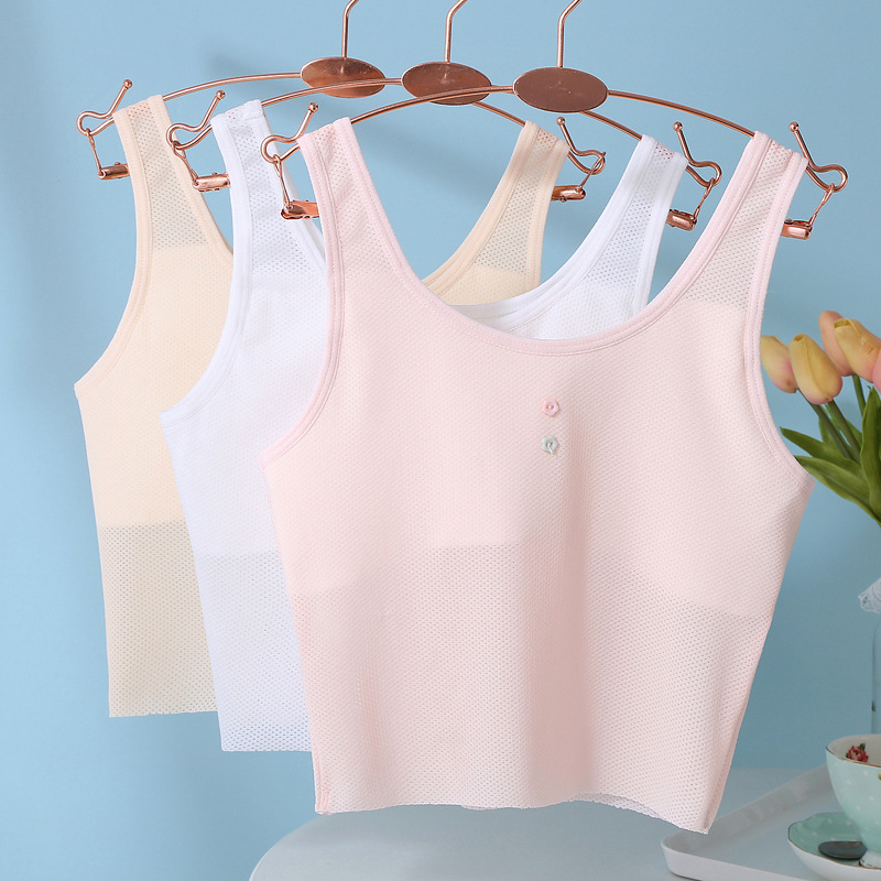 Chaleco de las niñas de las mujeres Top corto de las mujeres expuestas del ombligo ropa interior sin costuras que basa la camisa del verano nuevo sujetador del todo fósforo al por mayor