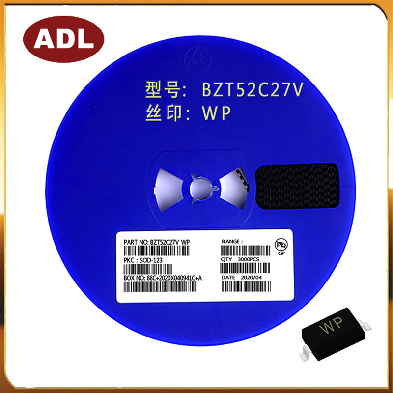 奥德利 BZT52C27V SOD-123丝印WP 27V 0.5W 1206封装 稳压管 厂家