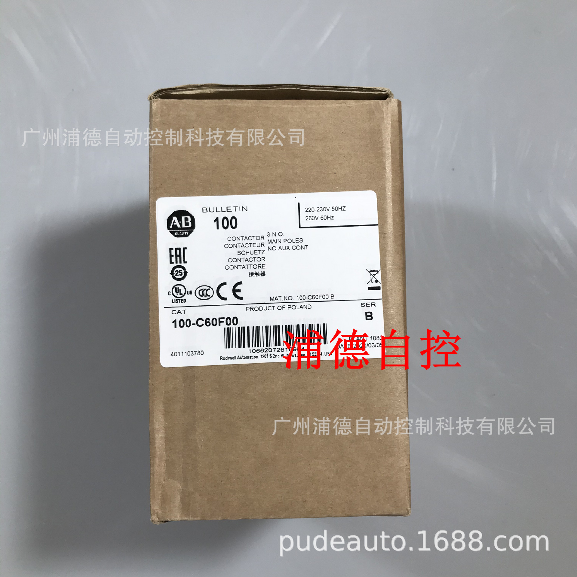 全新原装100-C60F00交流接触器100-C60*00现货220-230V/260V