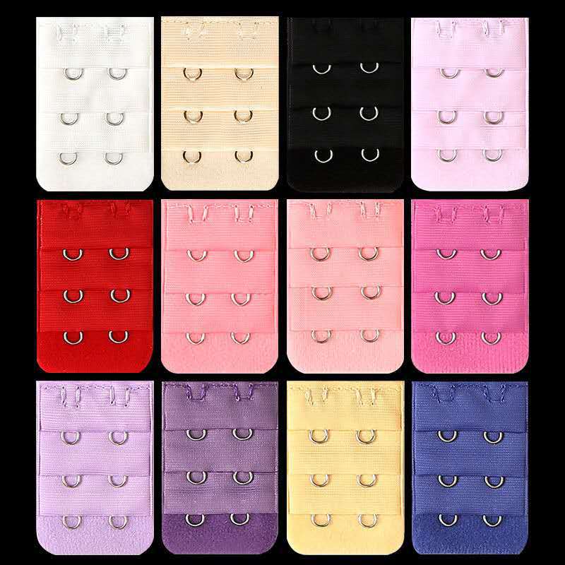 Wholesale Three-Row Two-Buckle Bra Extender, Bra Buckle Extension, Back Buckle, Multiple Colors Available, with Buckle