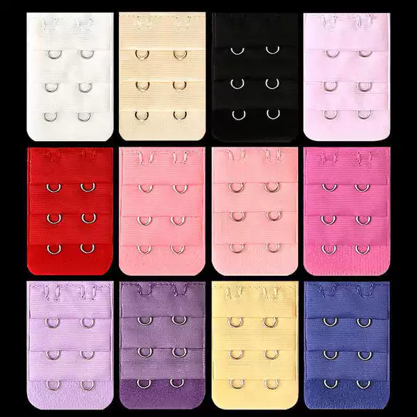 Wholesale Three-Row Two-Buckle Bra Extender, Bra Buckle Extension, Back Buckle, Multiple Colors Available, with Buckle
