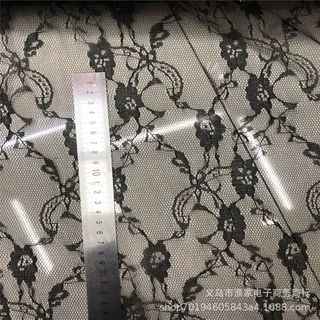 厂家现货直销蕾丝面料 涤纶牡丹花无弹面料 裙子网纱花边辅料染色