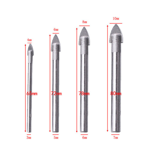 Ceramic triangle drill glass tile wall concrete drill bit round handle one-word reaming drill bit 7PC3-12mm