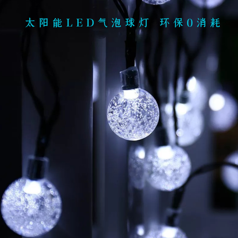 LED solar Bola de burbujas Cadena de luz cielo estrellado Festival de Navidad al aire libre patio decoración bola de cristal luces de colores