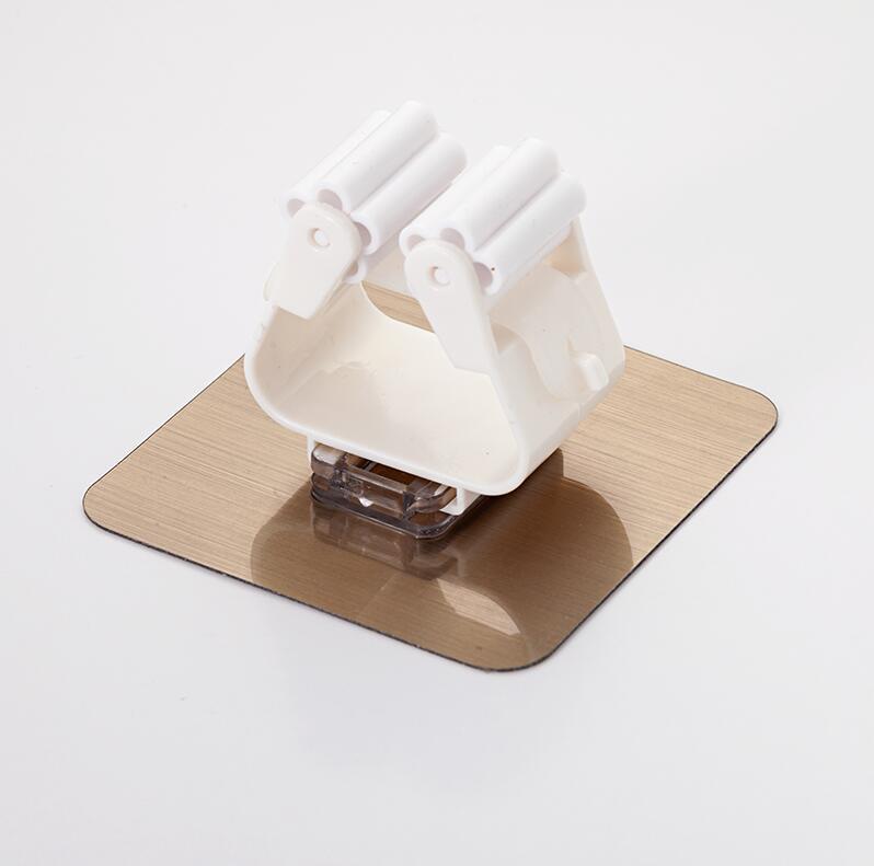 Fuerte fregona clip gancho rack pegatinas sin costuras al por mayor fregona rack Punch-libre pared colgante fregona hebilla titular