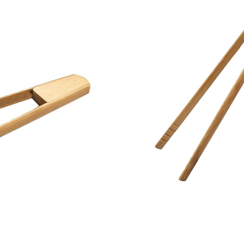 Clip de comida en forma de V clip de comida clip de barbacoa clip de pan Pinzas de tostadora de Bambú