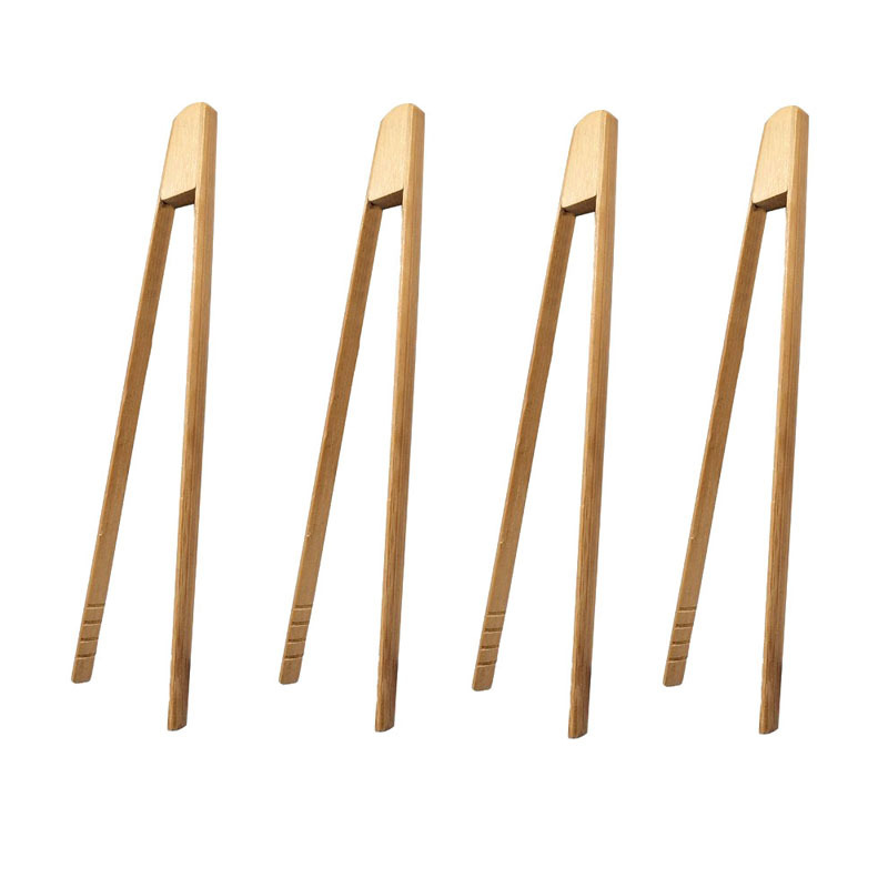 Clip de comida en forma de V clip de comida clip de barbacoa clip de pan Pinzas de tostadora de Bambú