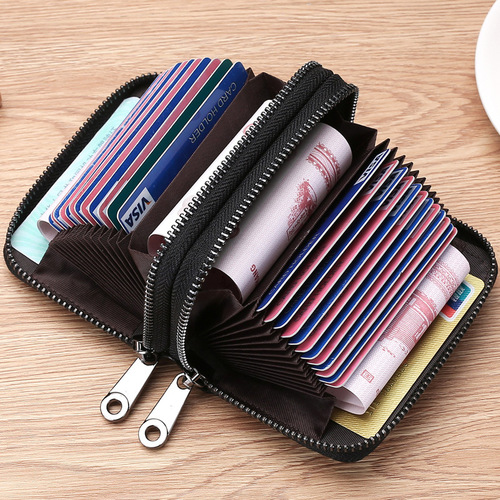 Genuine leather card holder for men, anti-magnetic, high-end, ultra-thin anti-skid card case, large capacity, small and exquisite card holder for women