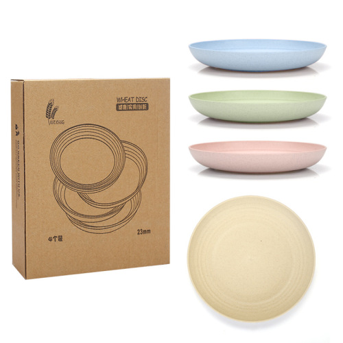 Creative wheat straw plates wholesale, wheat 15 plates, 20 plates, 23 plates, 25 plates, Nordic style fish plate plastic plate