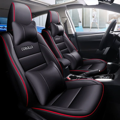 Car Seat Cover with Armrest — Modelə uyğun (Original) oturacaq örtükləri - xe552-deluxe-edition-black-red-line-2007-2013-old-corolla-special