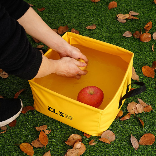 CLS folding bucket outdoor portable water basin fishing bucket camping self-driving wash basin travel folding bucket foot washing bucket