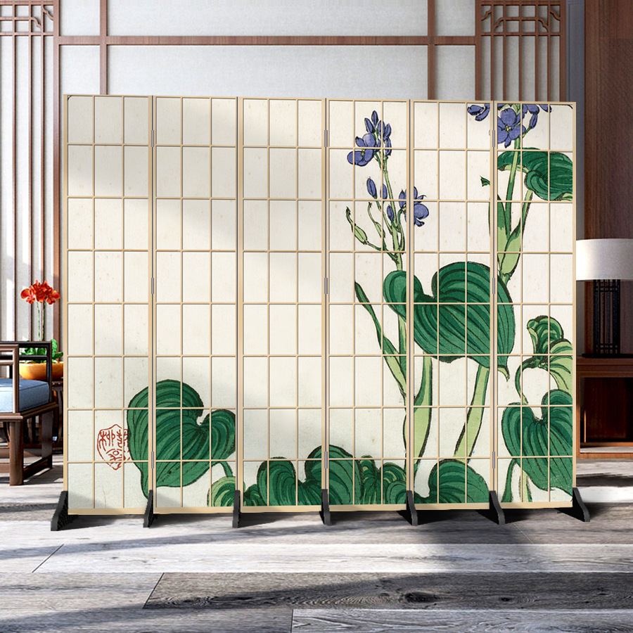 日本式の格子の壁の客間の寝室の現代的なシンプルなファッションの折り畳み式の両面の事務のキャスターの背景の装飾
