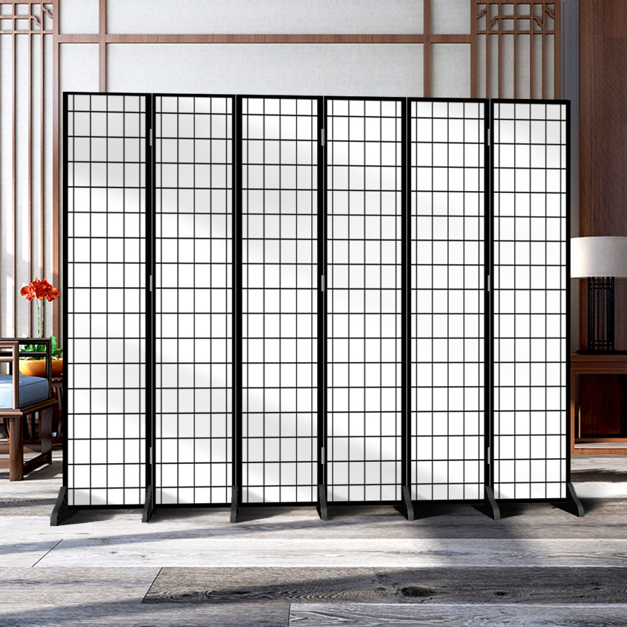 日本式の格子の壁の客間の寝室の現代的なシンプルなファッションの折り畳み式の両面の事務のキャスターの背景の装飾