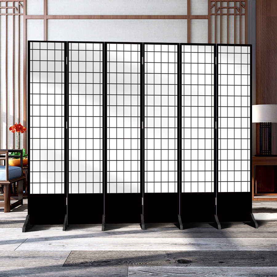 日本式の格子の壁の客間の寝室の現代的なシンプルなファッションの折り畳み式の両面の事務のキャスターの背景の装飾