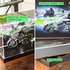 Kawasaki, motorcycle, car model, parking rack, realistic stand, metal jewelry, scale 1:12