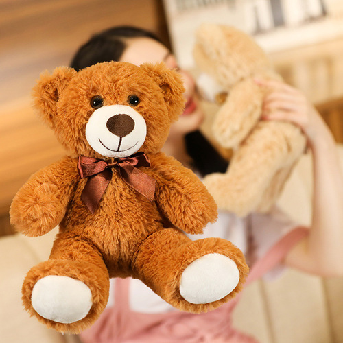Cross-border New Colorful Bear Teddy Bear Doll Ribbon Bear Plush Toy Wedding Catch Doll Gift