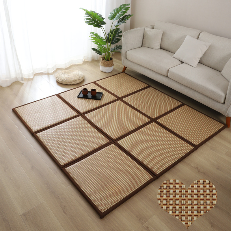 Summer rattan mat free stitching homestay hotel living room balcony bedroom carpet children's room climbing blanket manufacturers