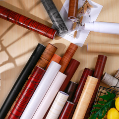 Wood Grain Self-Adhesive Wall Sticker, Thick Boeing Soft Film Glossy Furniture Refinishing Cabinet Door Decor Waterproof Moisture-Proof Paper