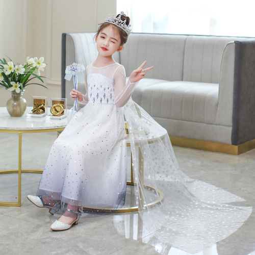 Frozen 2 Elsa girls dress summer Elsa Queen princess dress Elsa children's dress