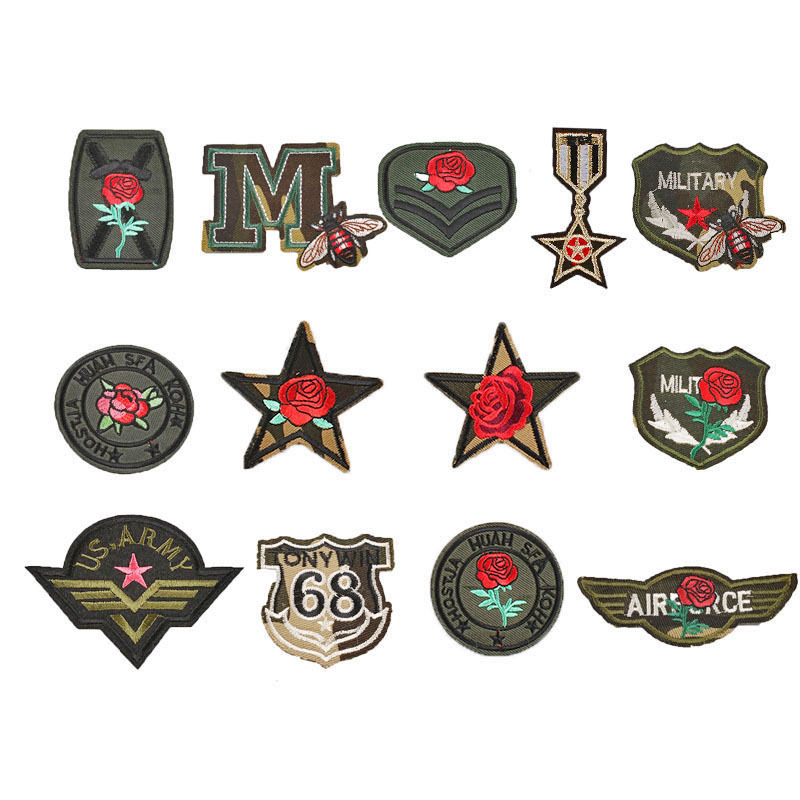 军队尼彩花虫子衣服补丁贴修补厂家直销骷髅头翅膀牛仔布贴布标