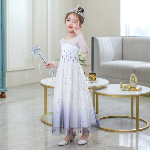 Frozen 2 Elsa girls dress summer Elsa Queen princess dress Elsa children's dress