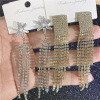 Earrings with tassels, silver needle, long zirconium for face sculpting, Korean style, wholesale