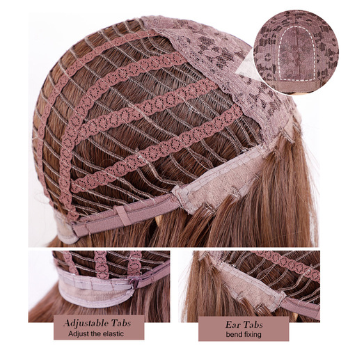 Amazon cos European and American hot selling full bangs cute cherry pink short curly Bob head natural women's chemical fiber wig