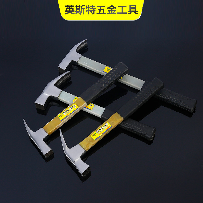 木柄羊角锤 45钢绝缘柄吸顶电木直角方顶锤子起钉锤 方顶电焊锤